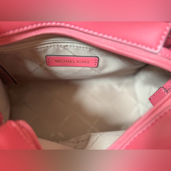 Michael Kors Hamilton Small Satchel Shoulder Bag Graphic Logo Light Berry Multi - Picture 8 of 13